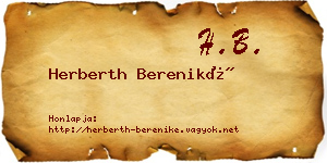 Herberth Bereniké névjegykártya